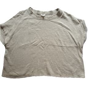 Before You Collection Tan Raw Hem Tunic Large